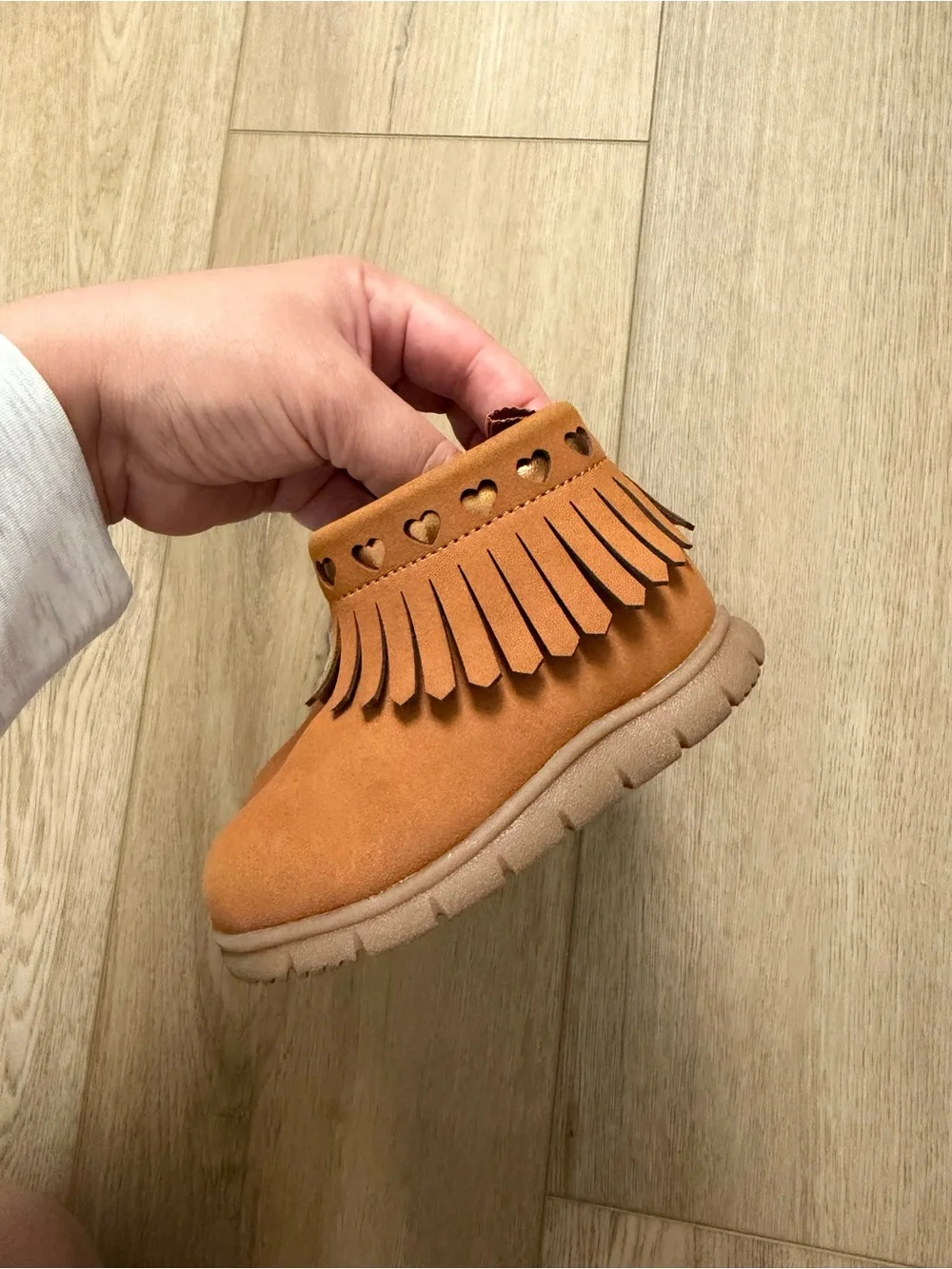 Carter's Toddler Fringe Moccasins in Rust Brown